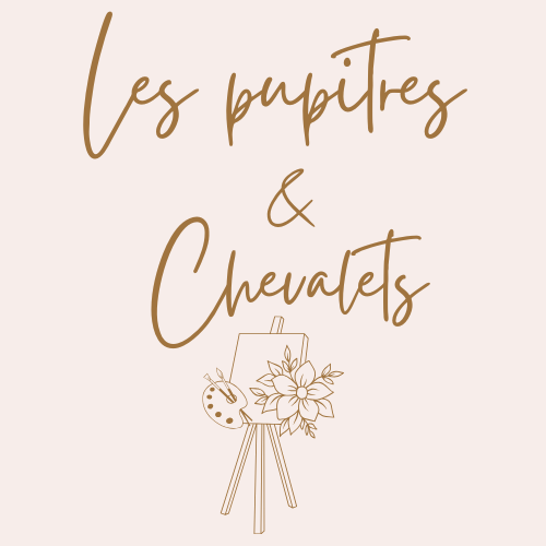 Pupitres et chevalets en bois et blanc en location