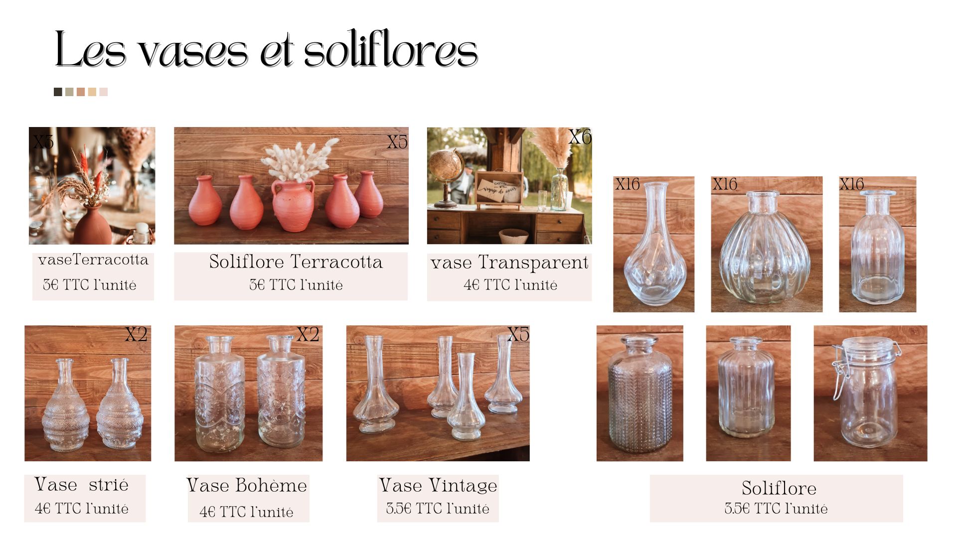 vases et soliflores location mariage sarthe 72