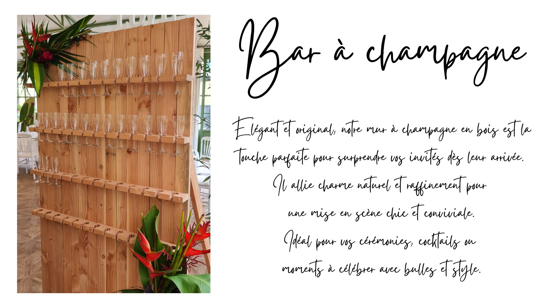 Bar à champagne en bois Tiana Events