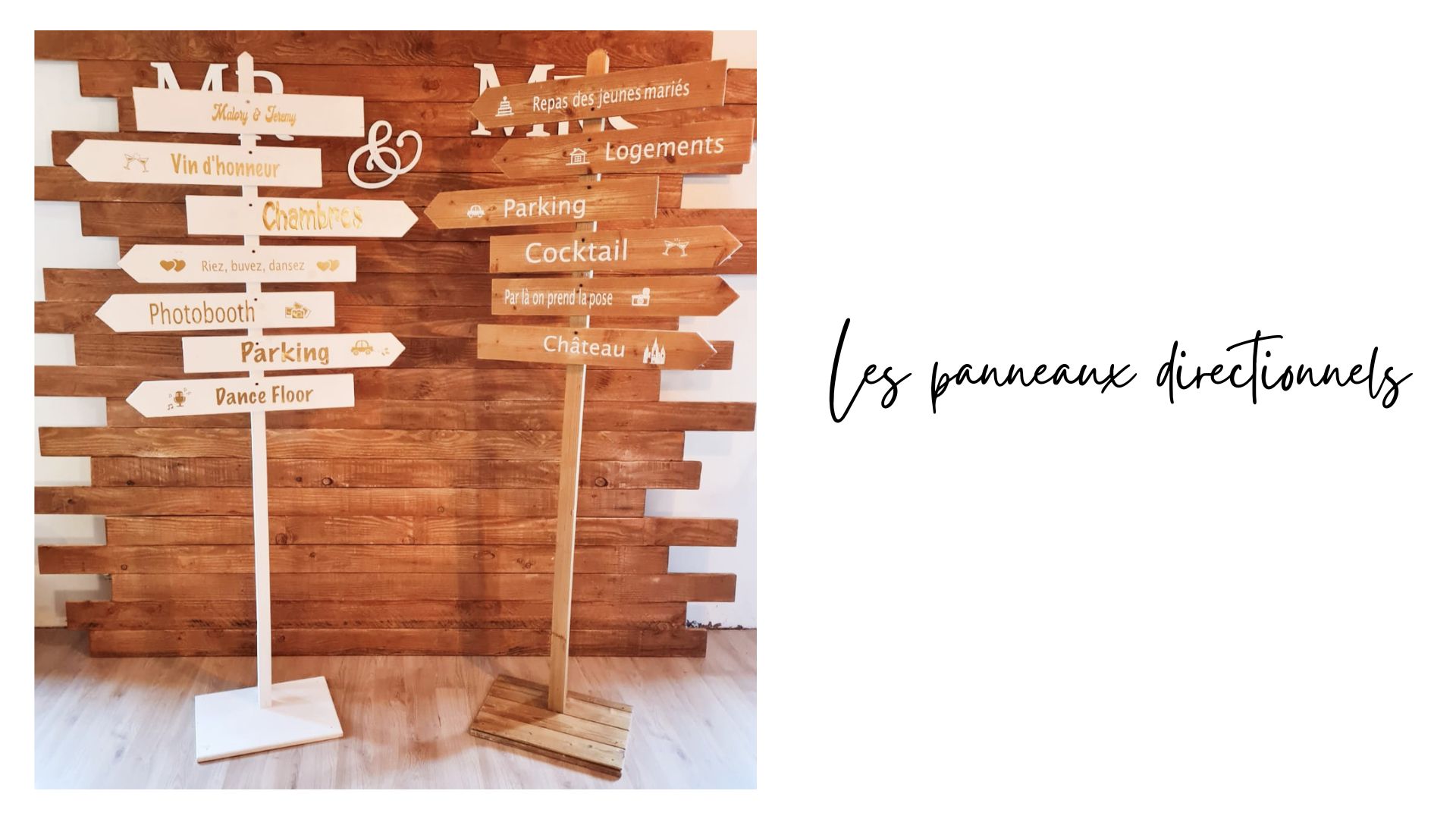 Les panneaux directionnels en location by tiana events