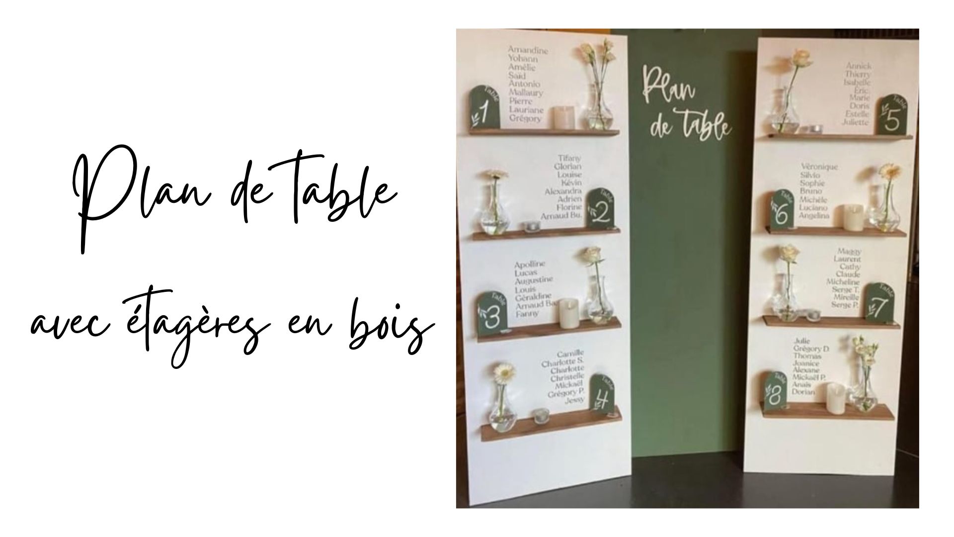 Plan de table étagere bois en location