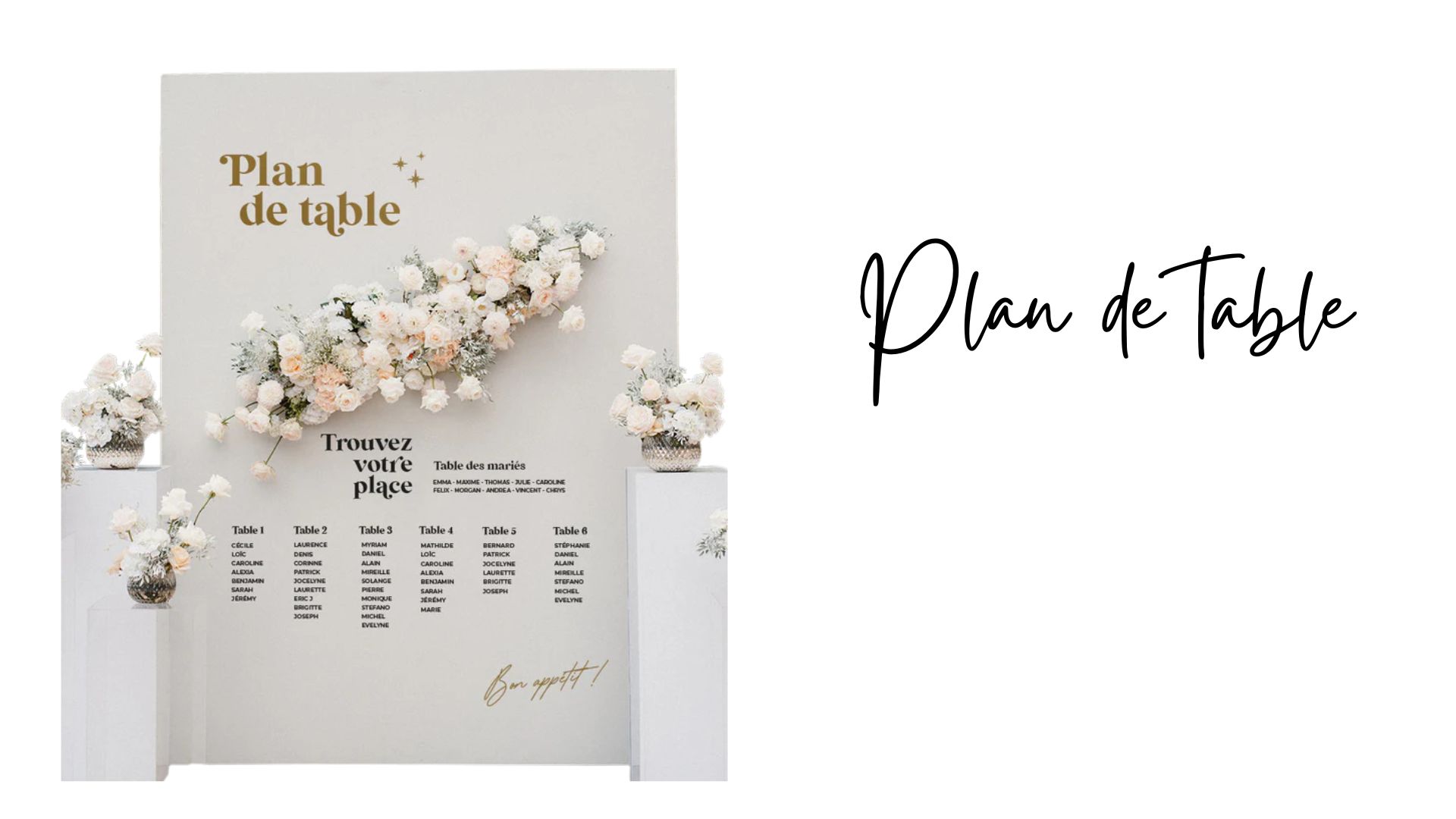 Plan de table personnalisé Tiana Events
