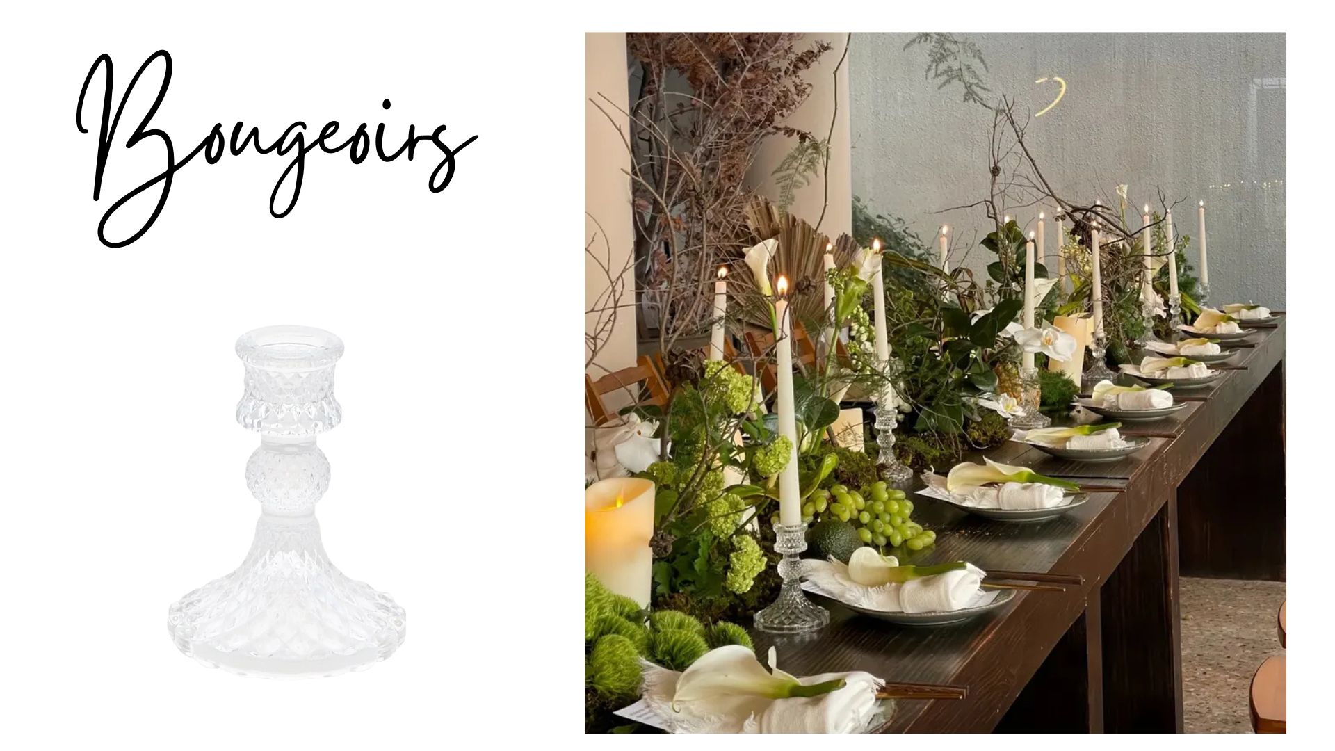 les bougeoirs transparents en location