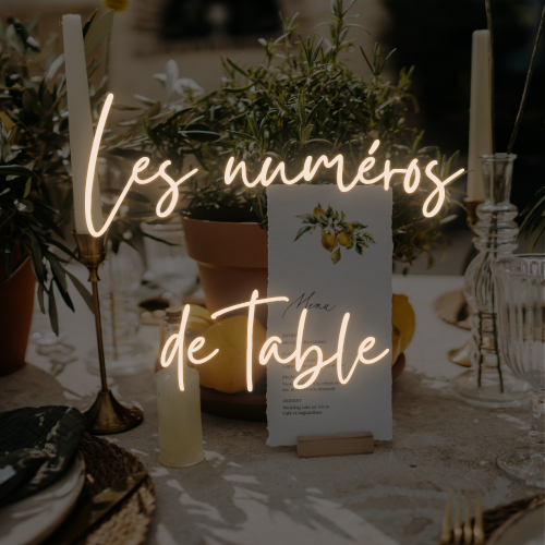 les numéros de table en location