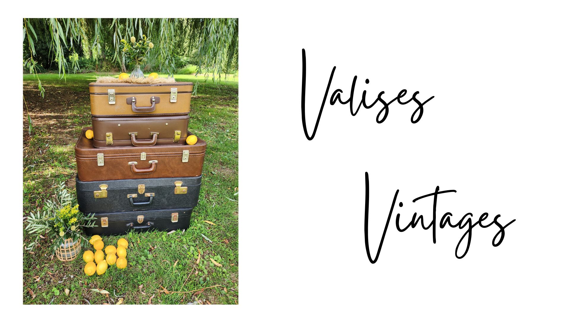 Valises vintages showroom location Tiana Events