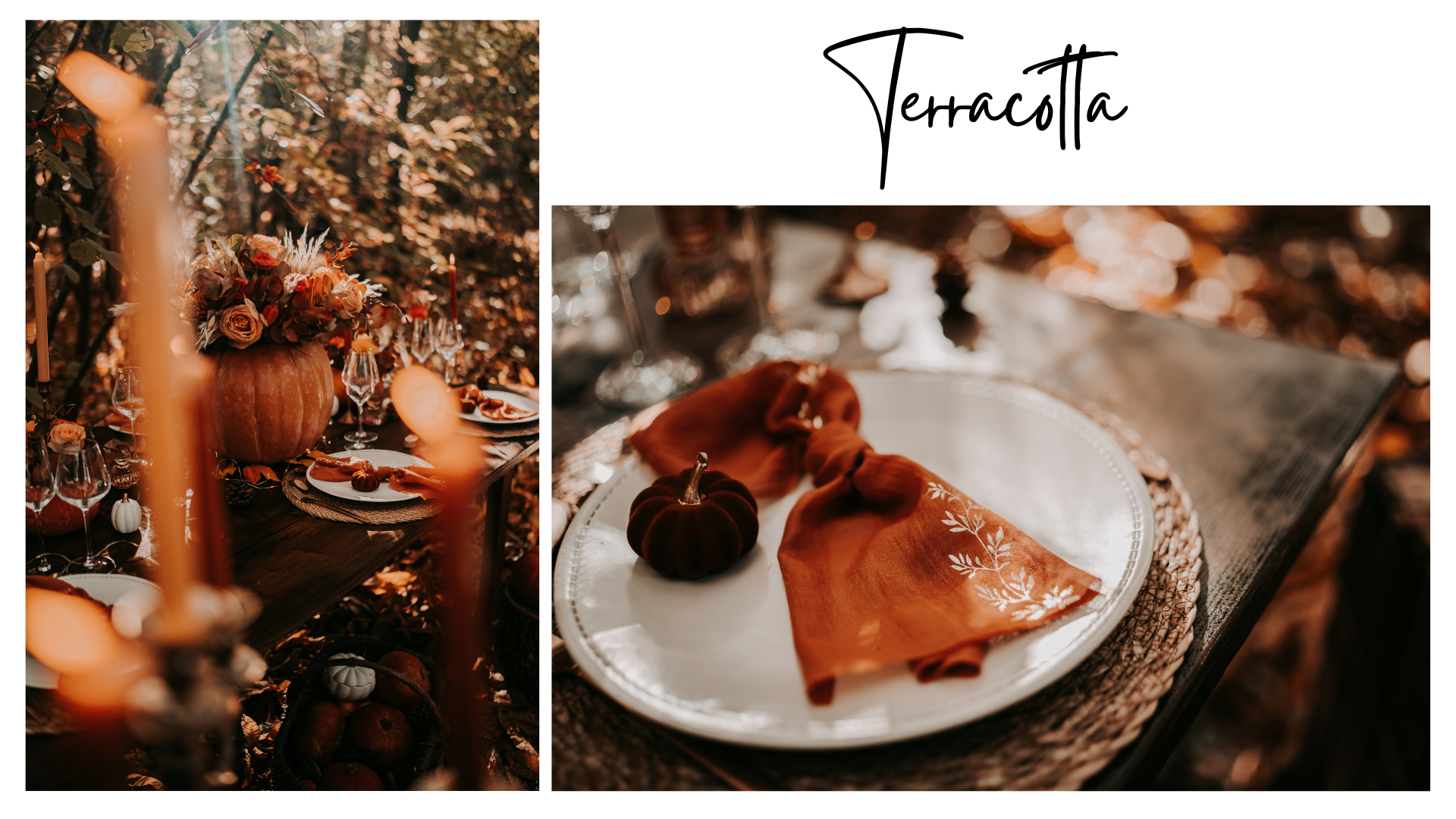décoration table octobre terracotta