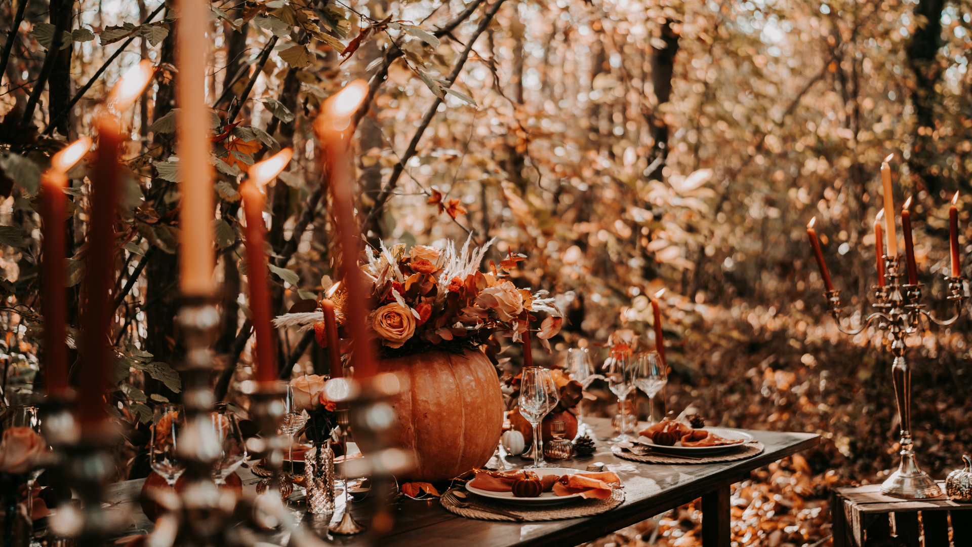 décoration table forêt