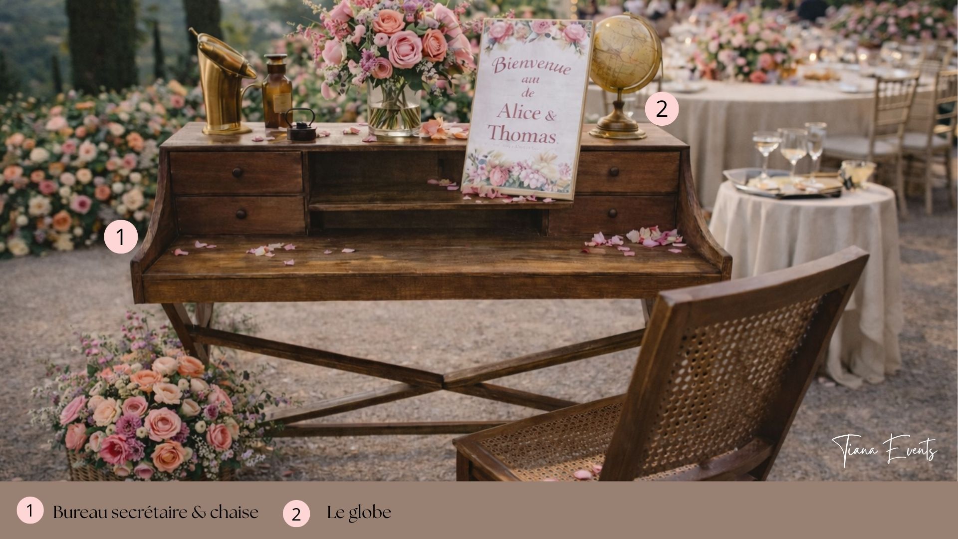 Bureau secretaire table livre d'or mariage