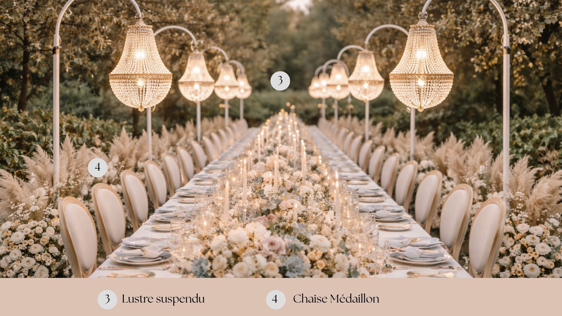 Lustres et chaise médaillon location