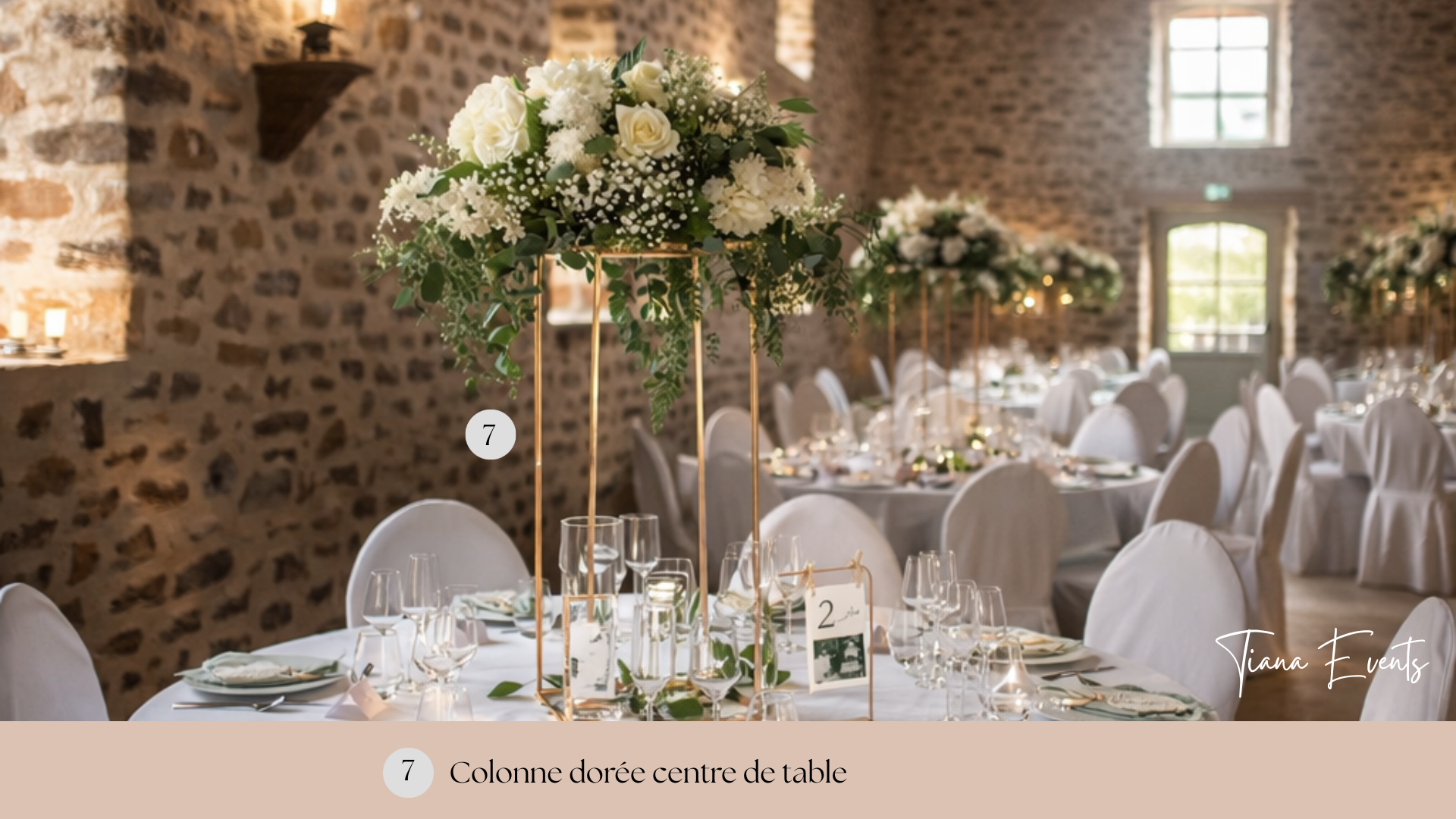 Location colonne dorée centre de table 2