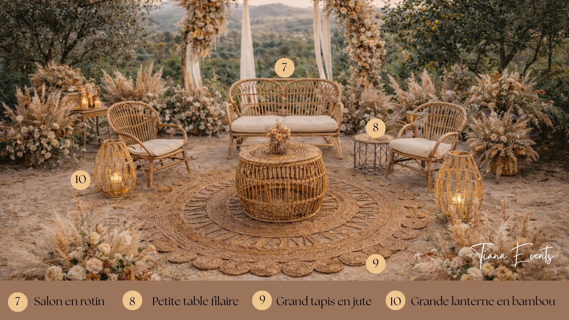 salon en rotin ceremonie laïque